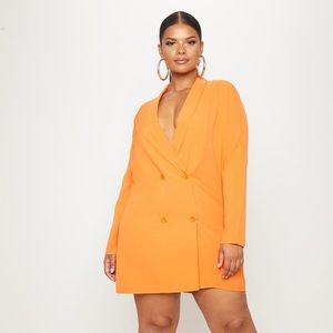 NWT Pretty Little Thing Orange Oversized Blazer Dress